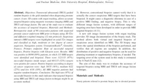 MRI and Ultrasound-guided Prostate